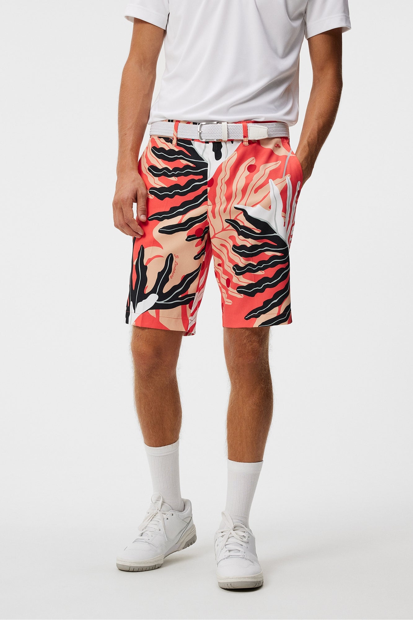 Men | Eloy Print Shorts | Paradise Monstera Coral