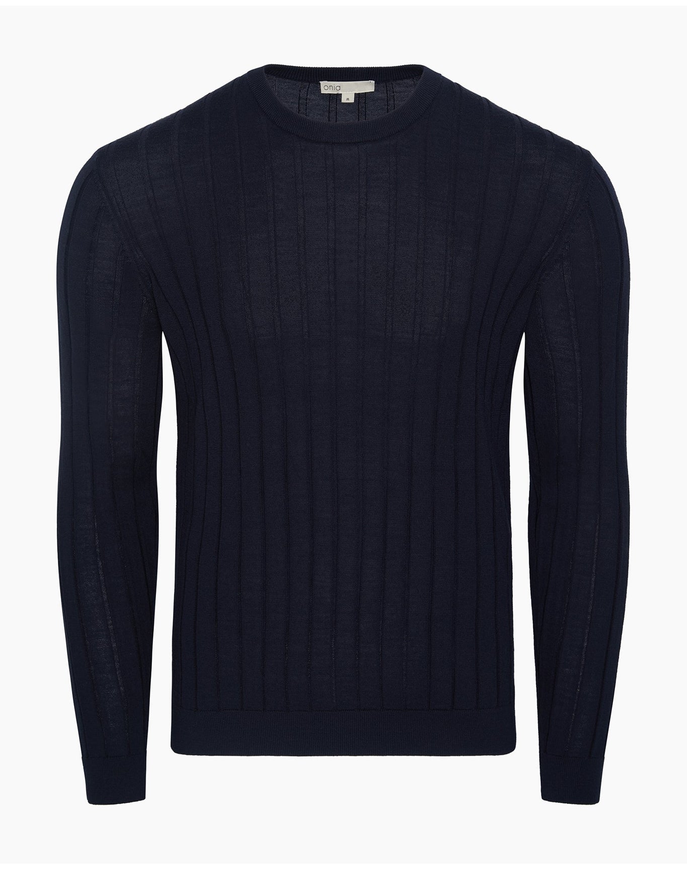 Men | Extra Fine Merino Wool Crewneck Sweater | Midnight