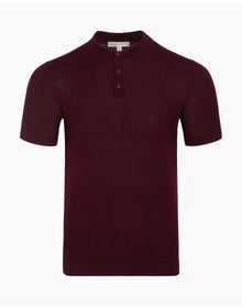Men | Extra Fine Merino Wool Polo | Port Wine