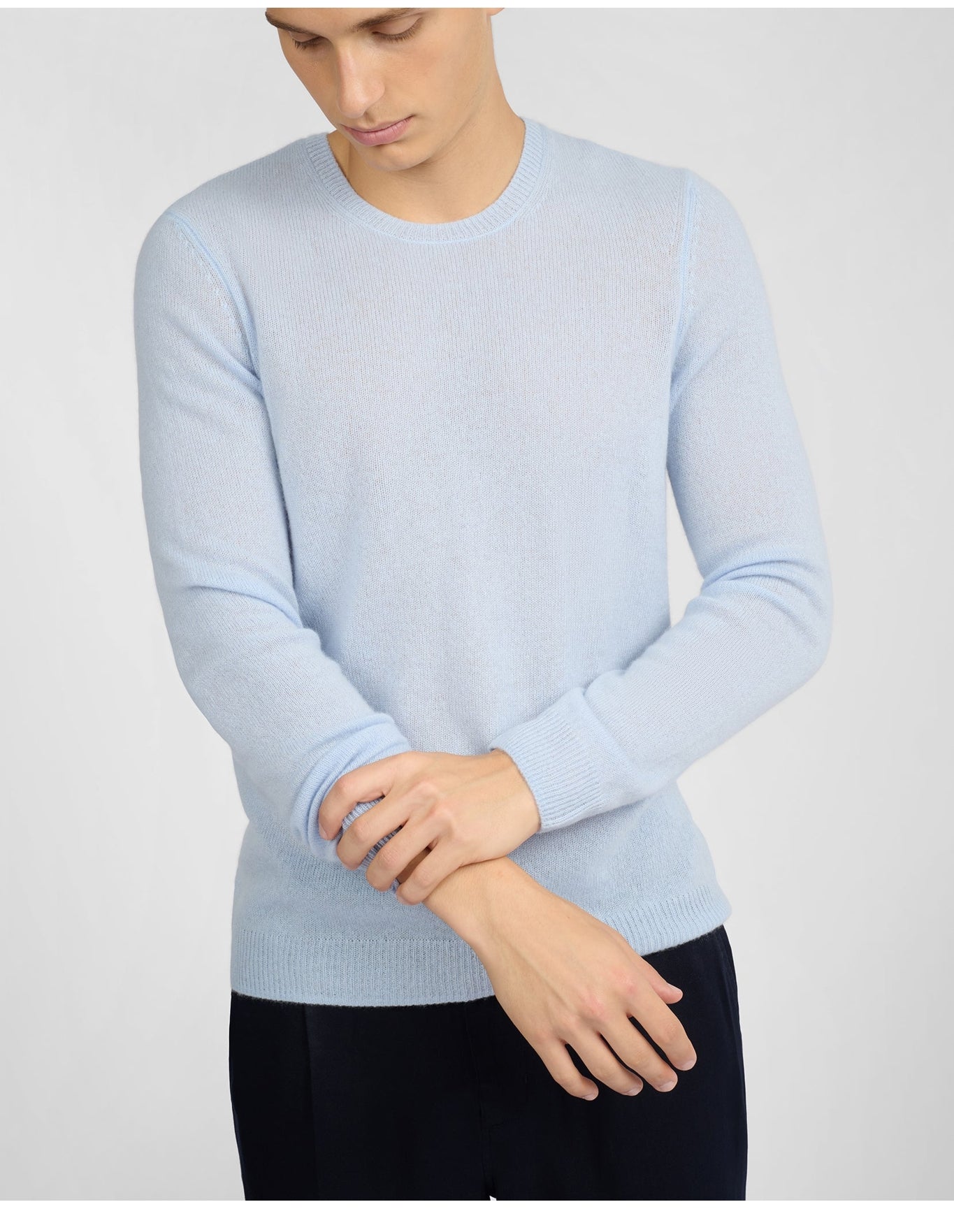 Men | Featherweight Cashmere Sweater | Soft Sky