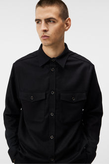 Men | Flat Wool Overshirt | Black (V2)