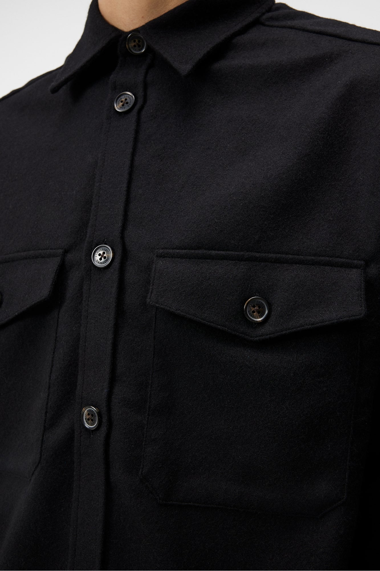 Men | Flat Wool Overshirt | Black (V2)