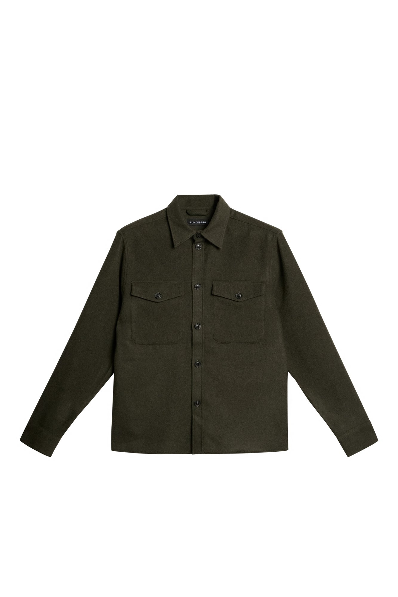 Men | Flat Wool Overshirt | Forest Green