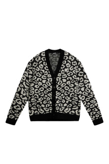 Men | Frederic Jacquard Cardigan | B | Bw Leopard
