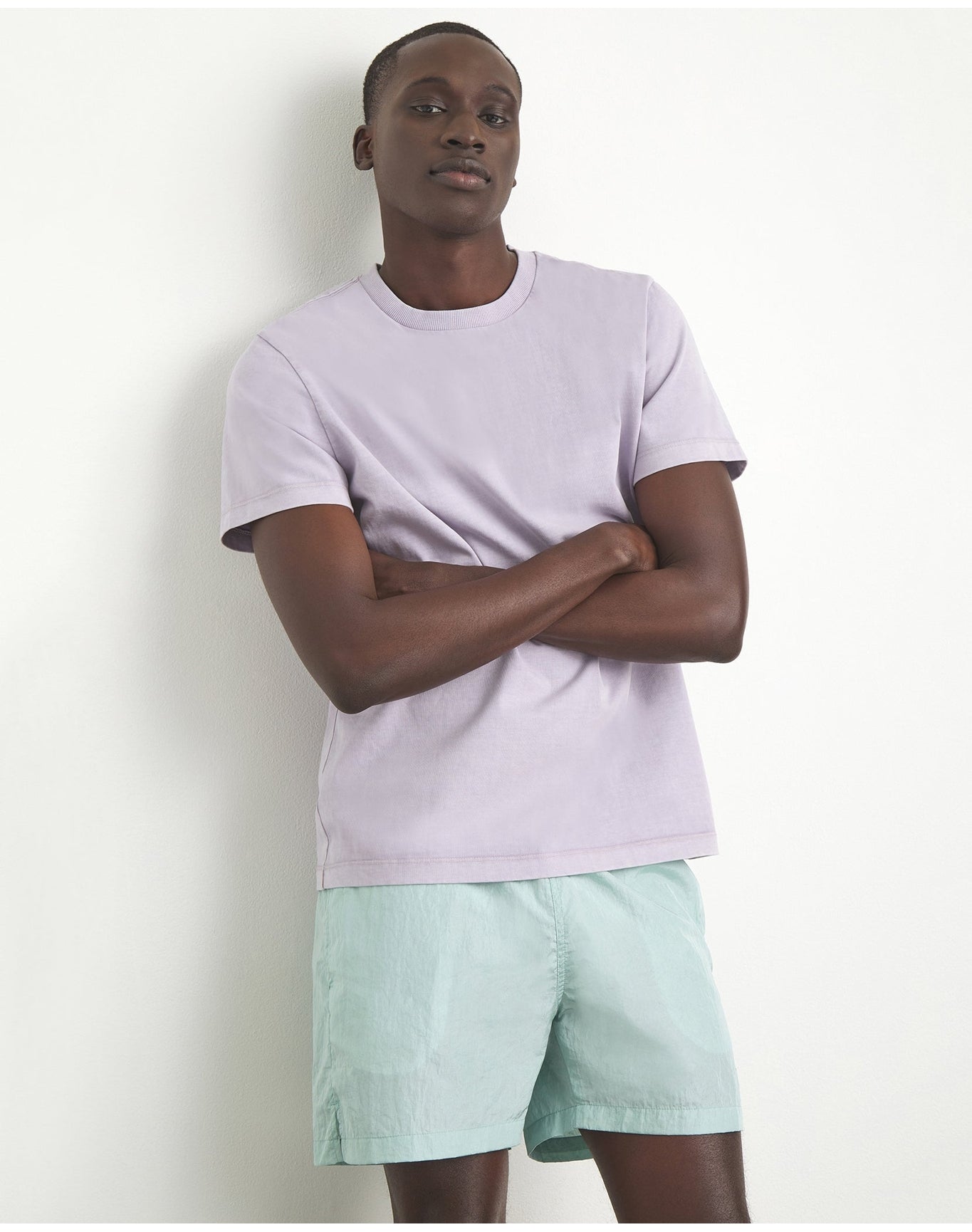 Men | Garment Dye Jersey Crew Neck Tee | Lilac
