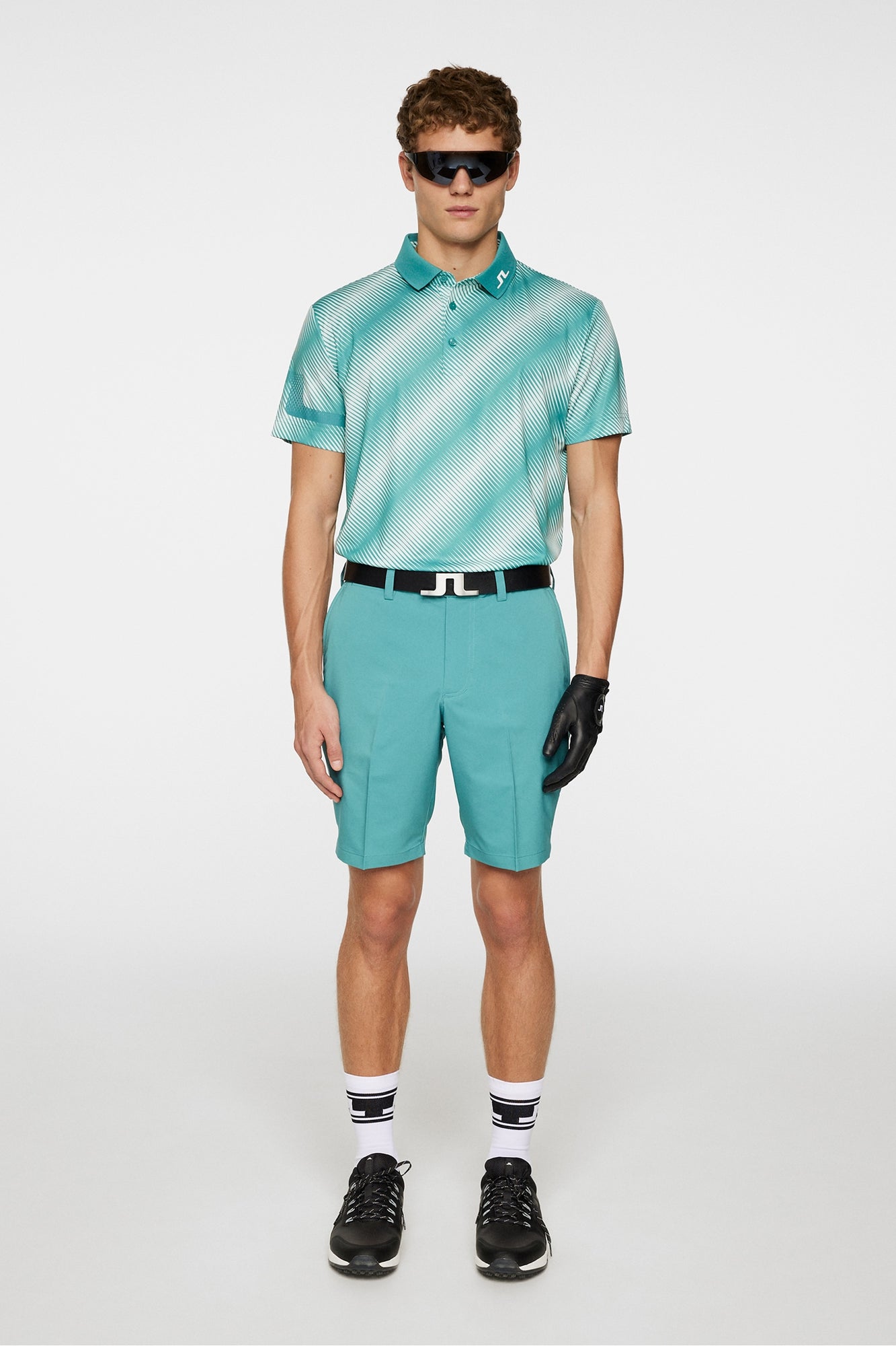Men | Heath Print Polo | Comb Teal M