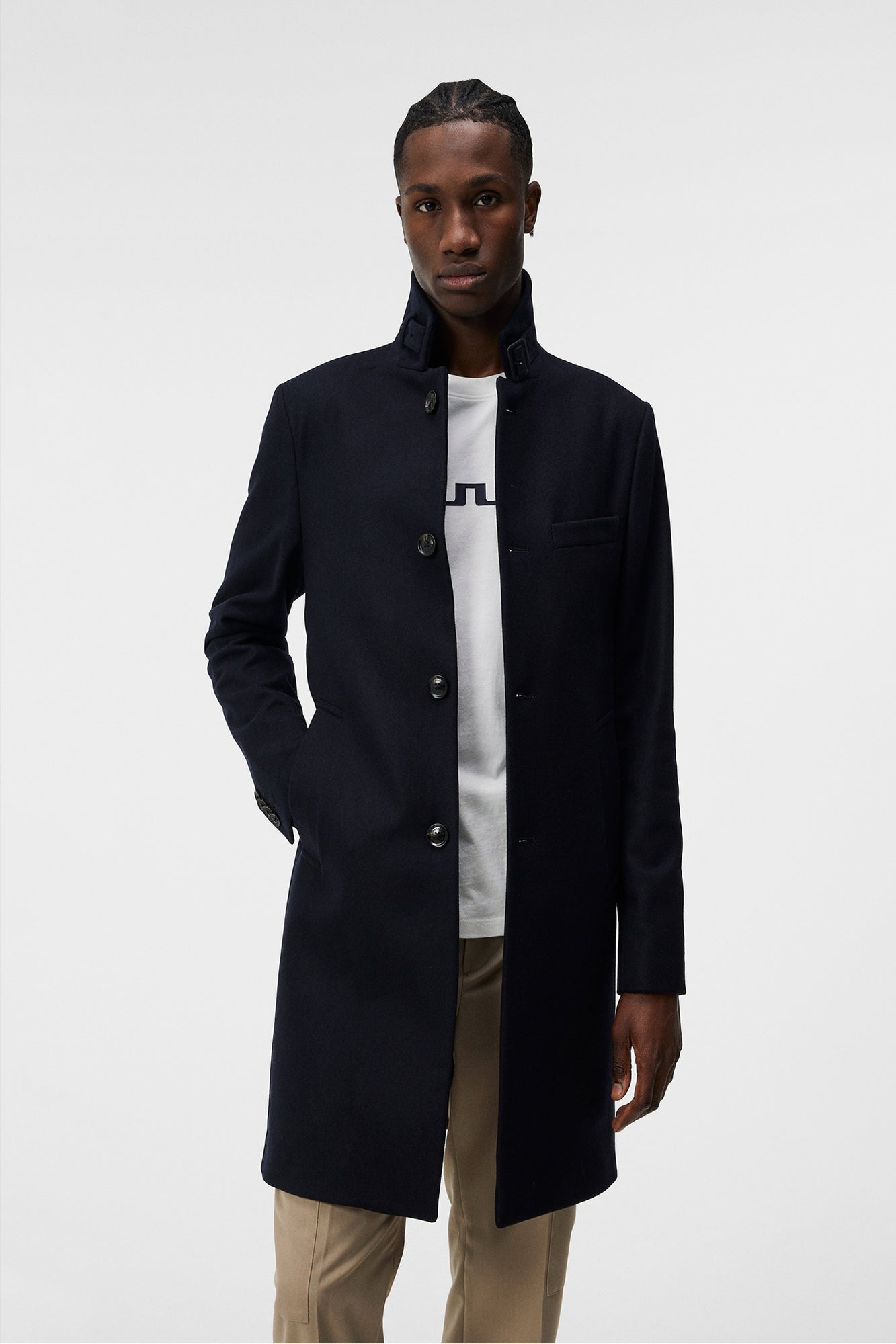 Men | Holger Melton Coat | JL Navy