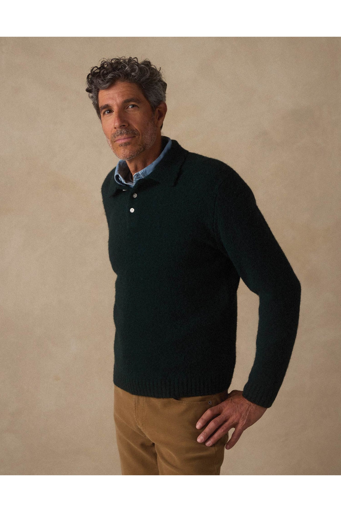 MAATEE & SONS POLO SWEATER 値下げ Men | Homebound Polo Sweater | Dark Sea