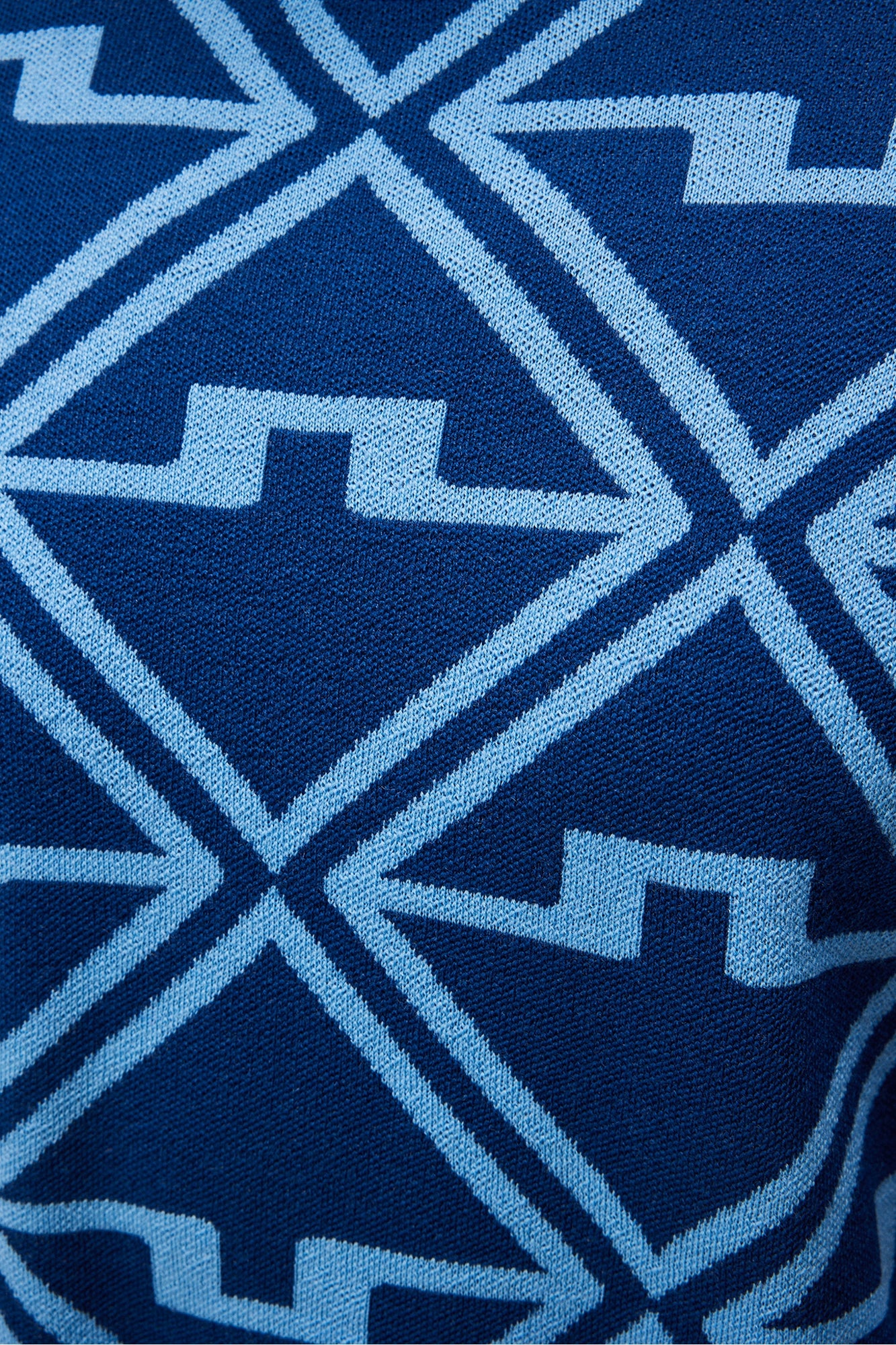 Men | Isaac Jacquard Knitted Sweater | Estate Blue Diamond