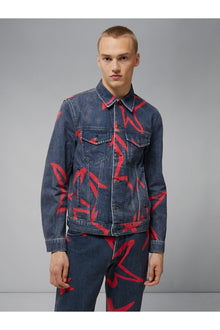 Men | Jad Printed Stars Jacket | JL Navy
