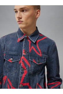 Men | Jad Printed Stars Jacket | JL Navy