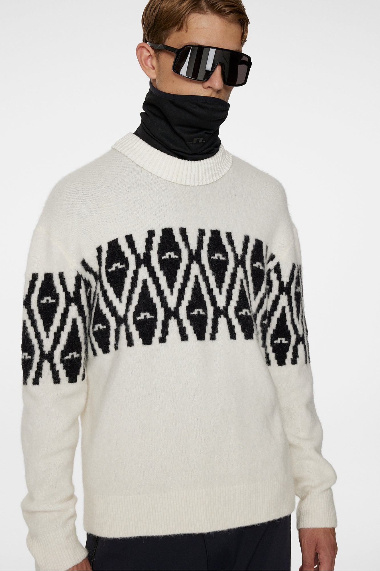 Men | Jalen Jacquard Knitted Sweater | Whisper White