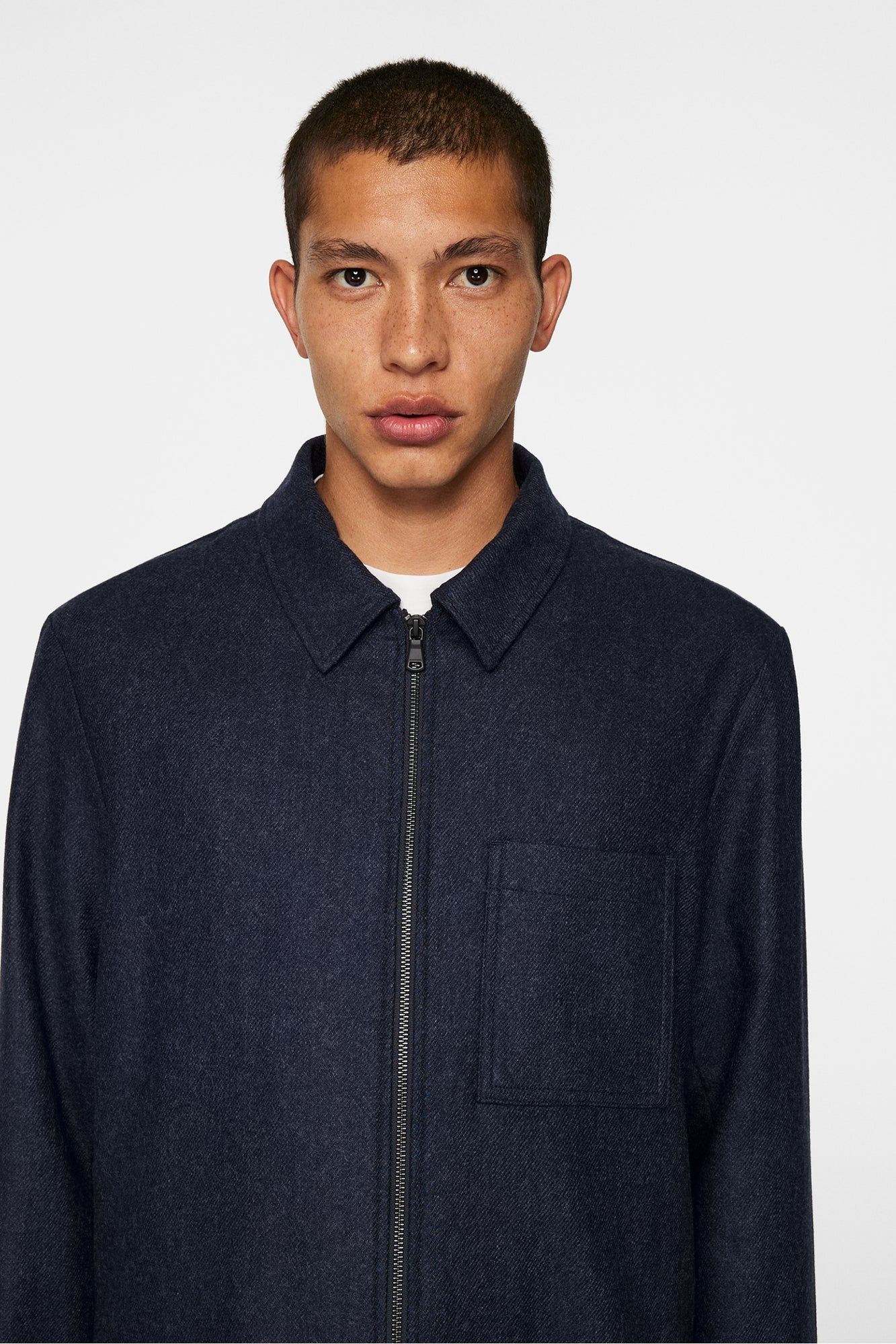 Men | Julius Cash Flannel Overshirt | JL Navy