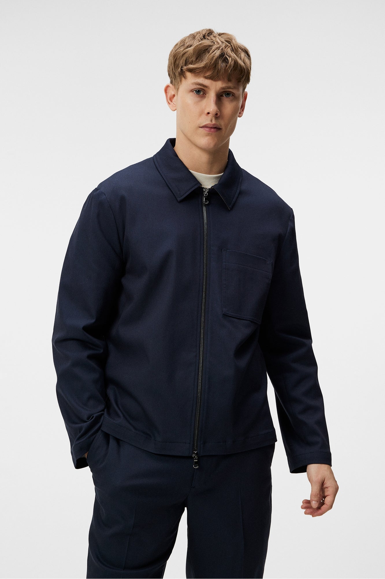 Men | Julius Cotton Twill Overshirt | JL Navy