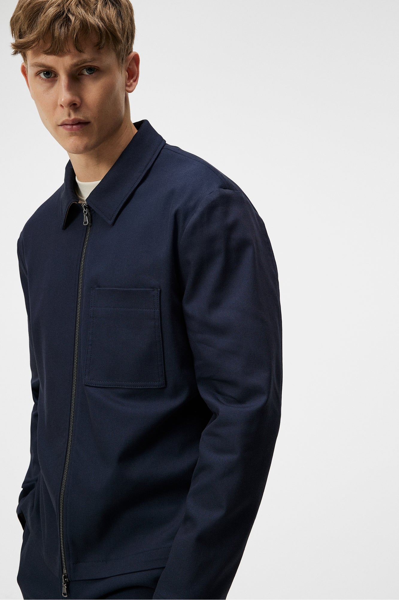Men | Julius Cotton Twill Overshirt | JL Navy