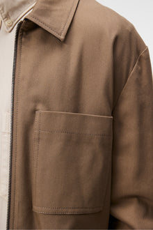 Men | Julius Cotton Twill Overshirt | Walnut