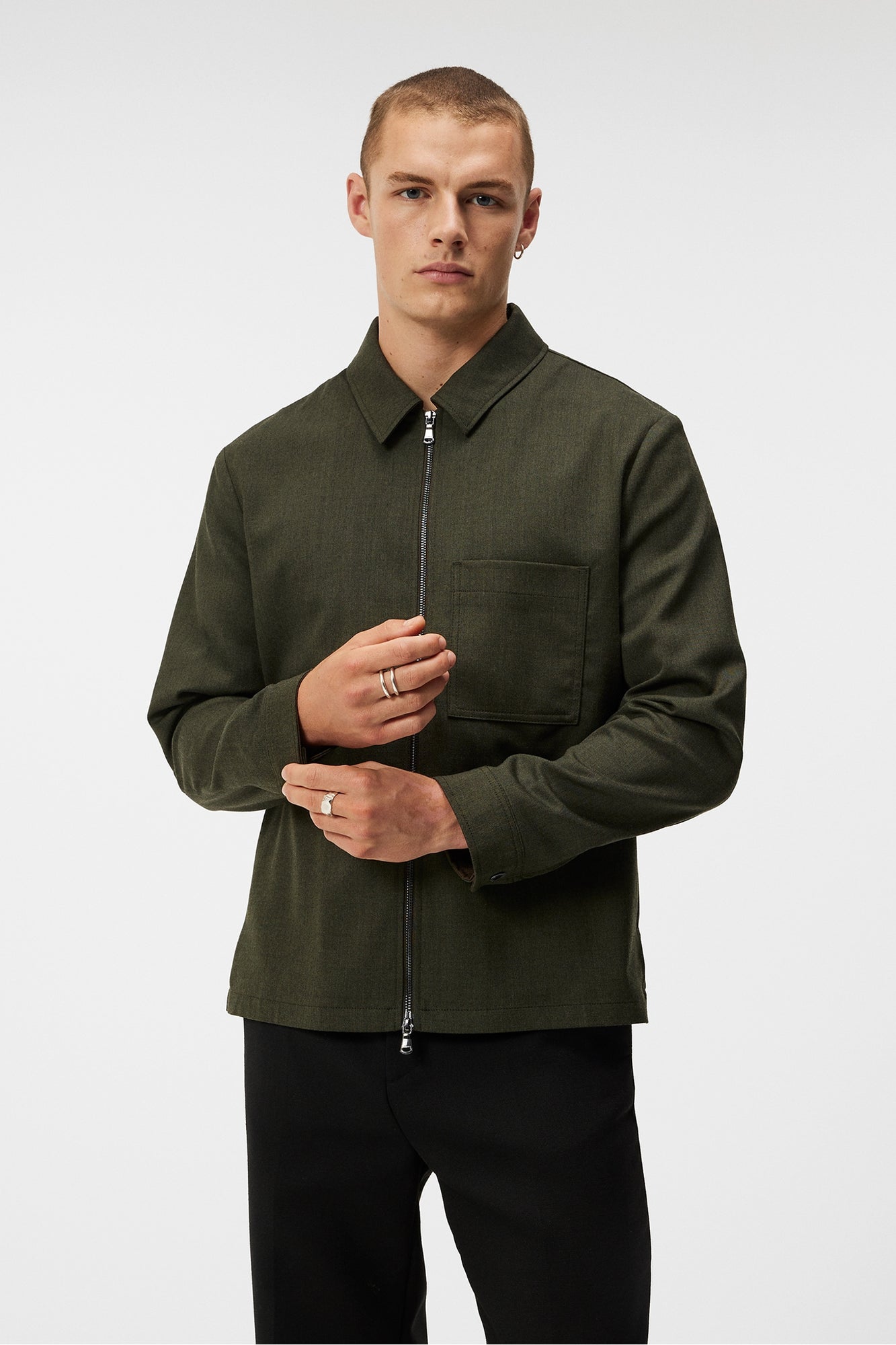 Men | Julius Flannel Overshirt | Forest Green