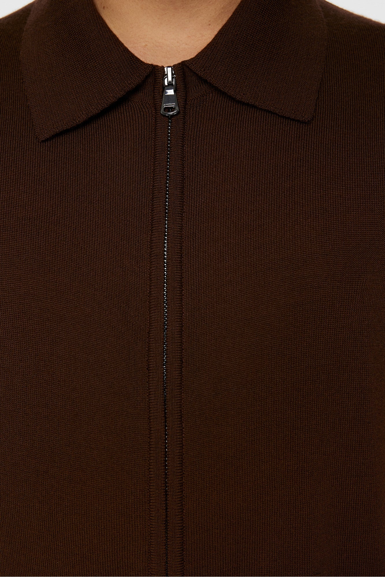 Men | Kaleb Merino Zip Cardigan | Bitter Chocolate