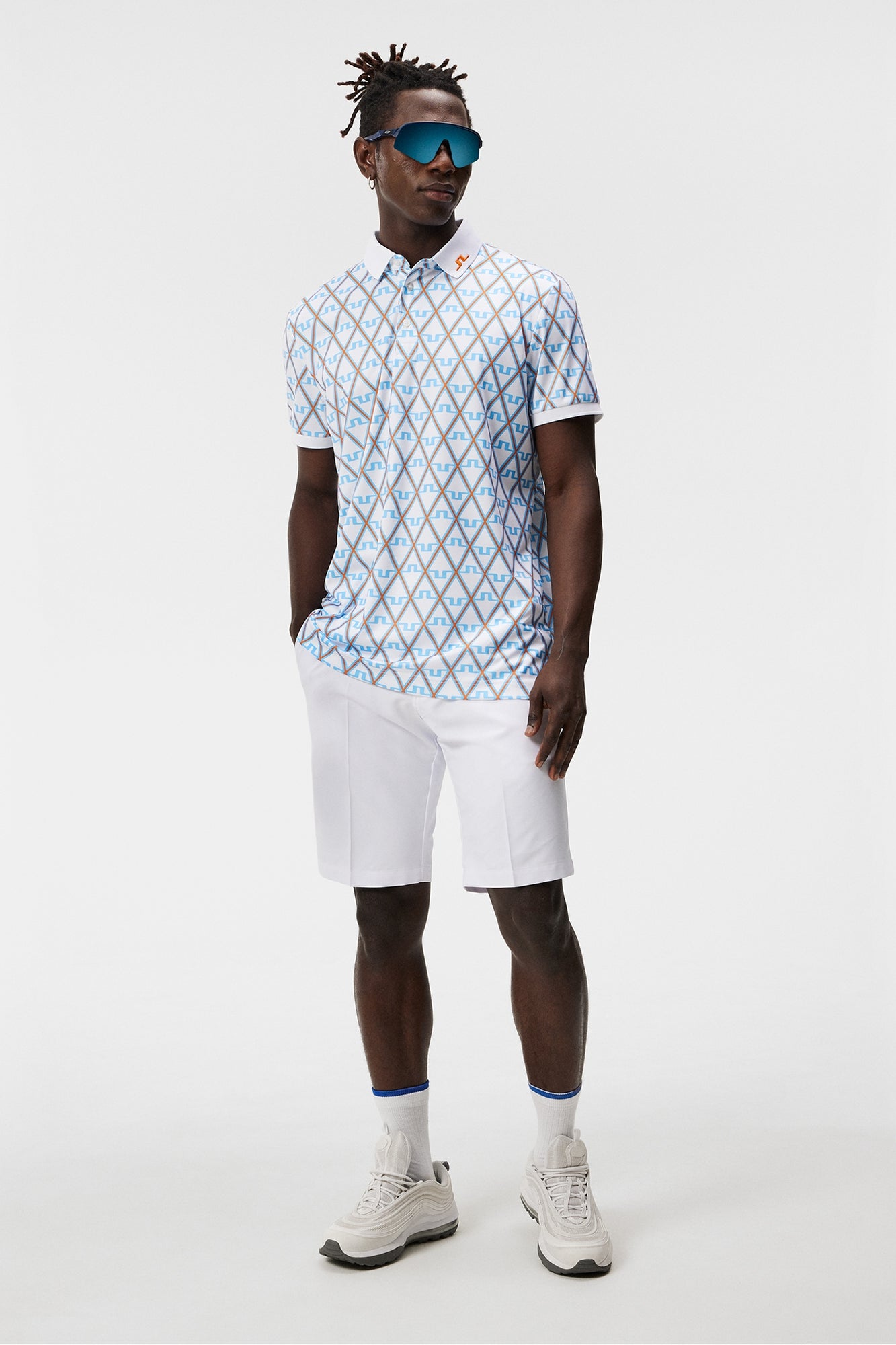 Men | Kv Regular Fit Print Polo | Little Boy Blue Diamond