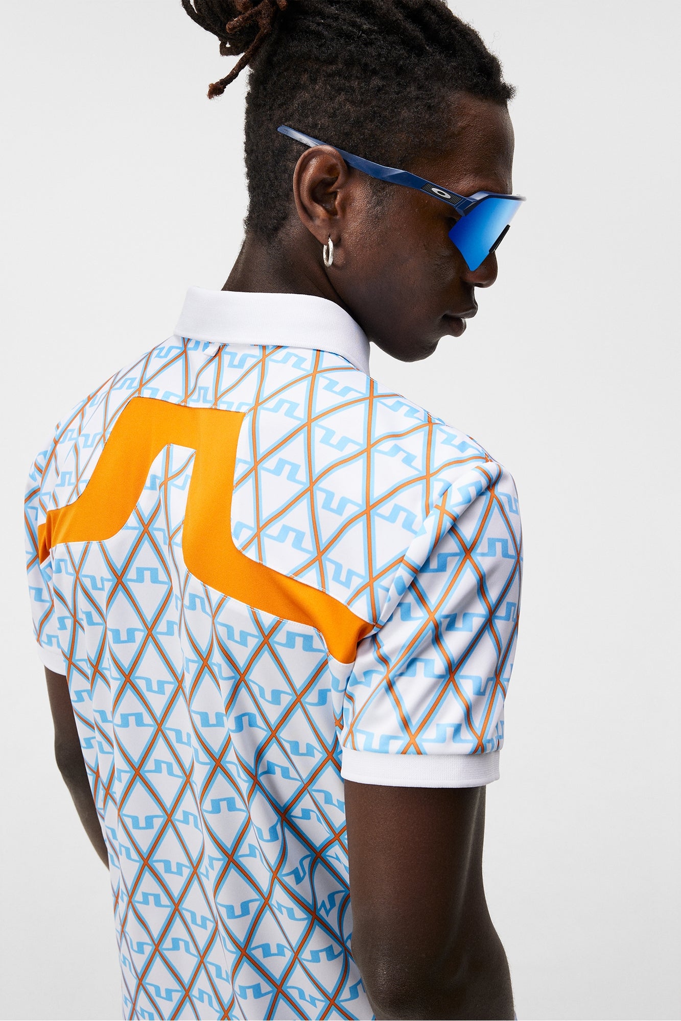 Men | Kv Regular Fit Print Polo | Little Boy Blue Diamond