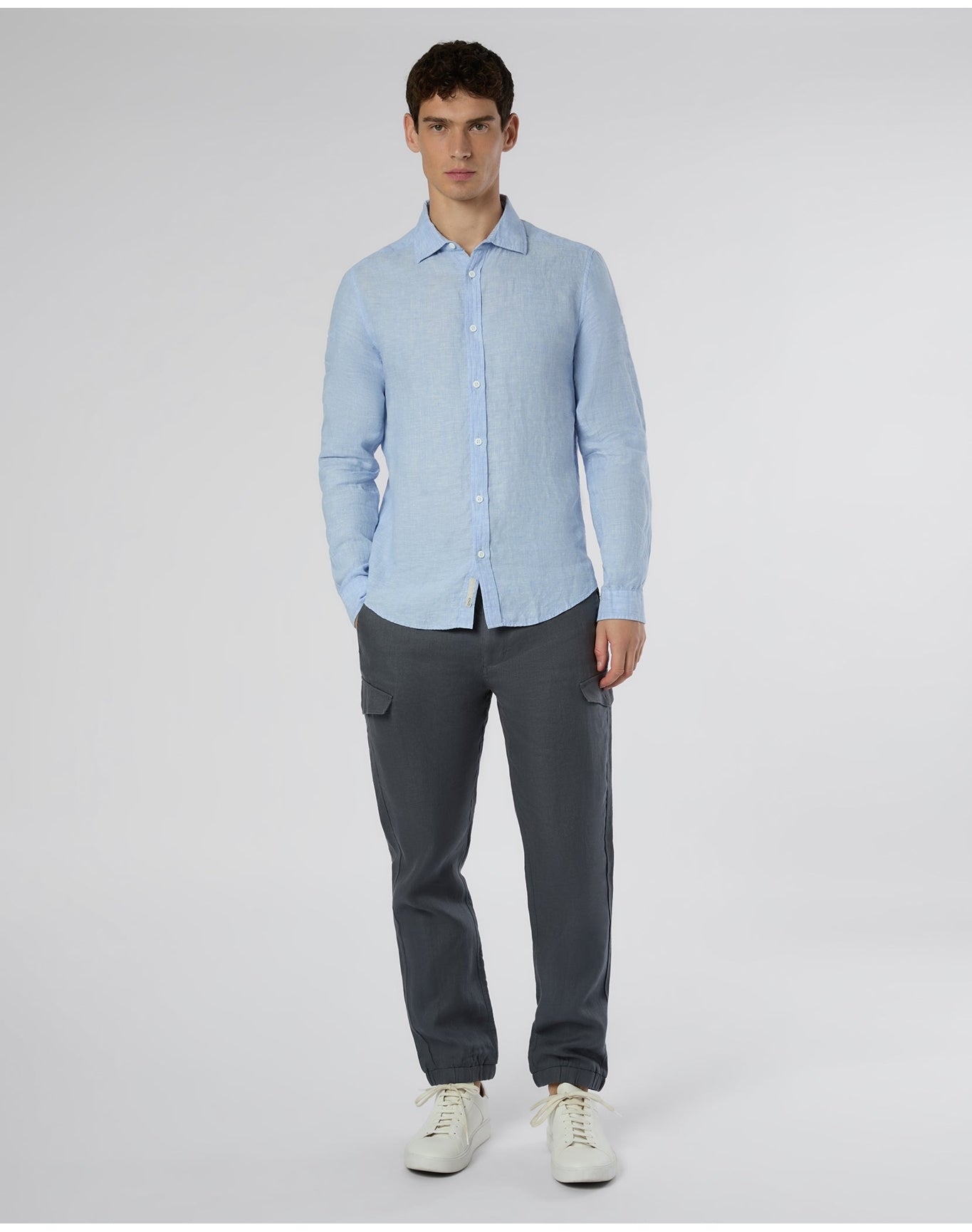 Men | Linen Cargo Jogger | Gunmetal