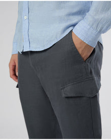 Men | Linen Cargo Jogger | Gunmetal