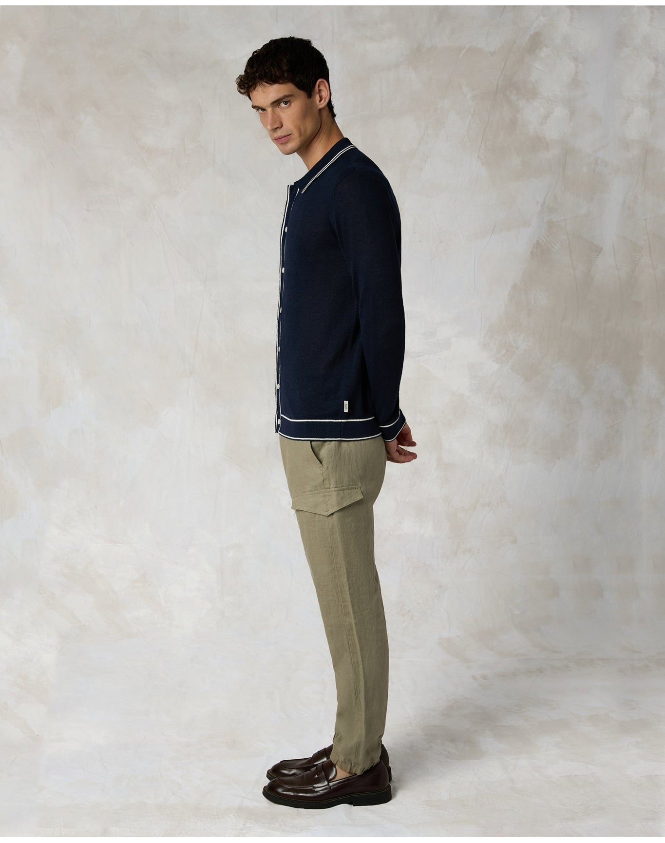 Men | Linen Cargo Jogger | Light Olive