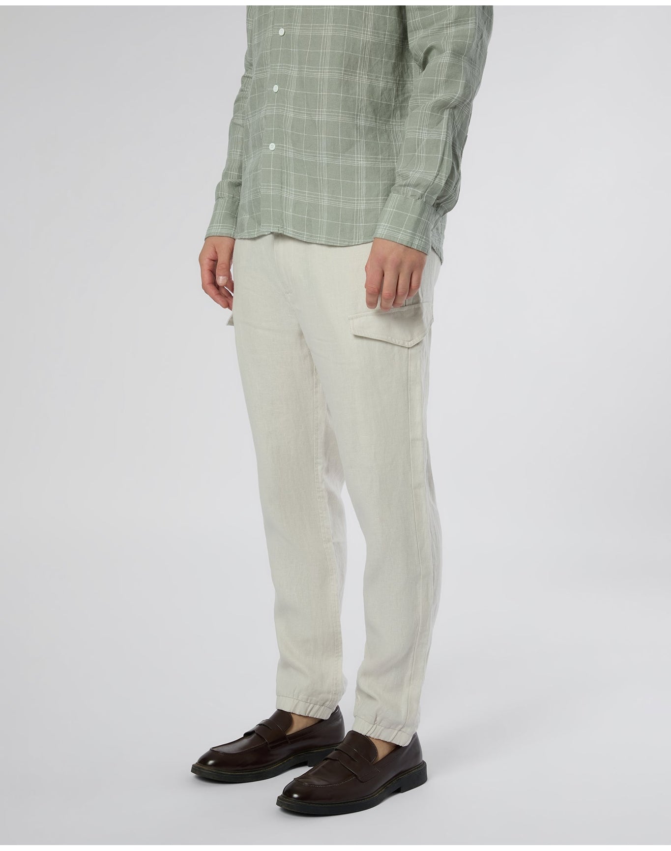 Men | Linen Cargo Jogger | Stone