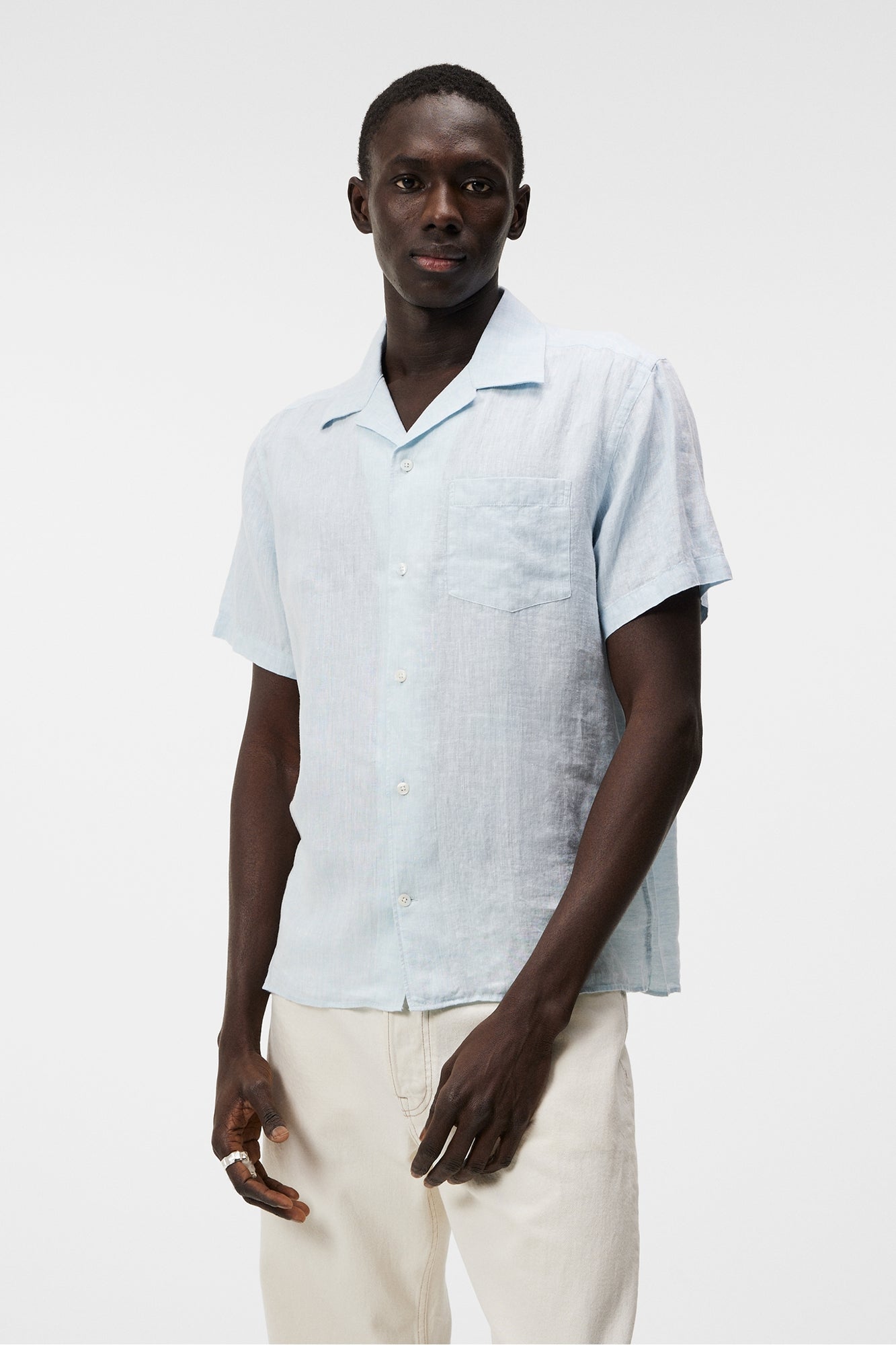 Men | Linen Melange SS Reg Shirt | Drea | Dream Blue