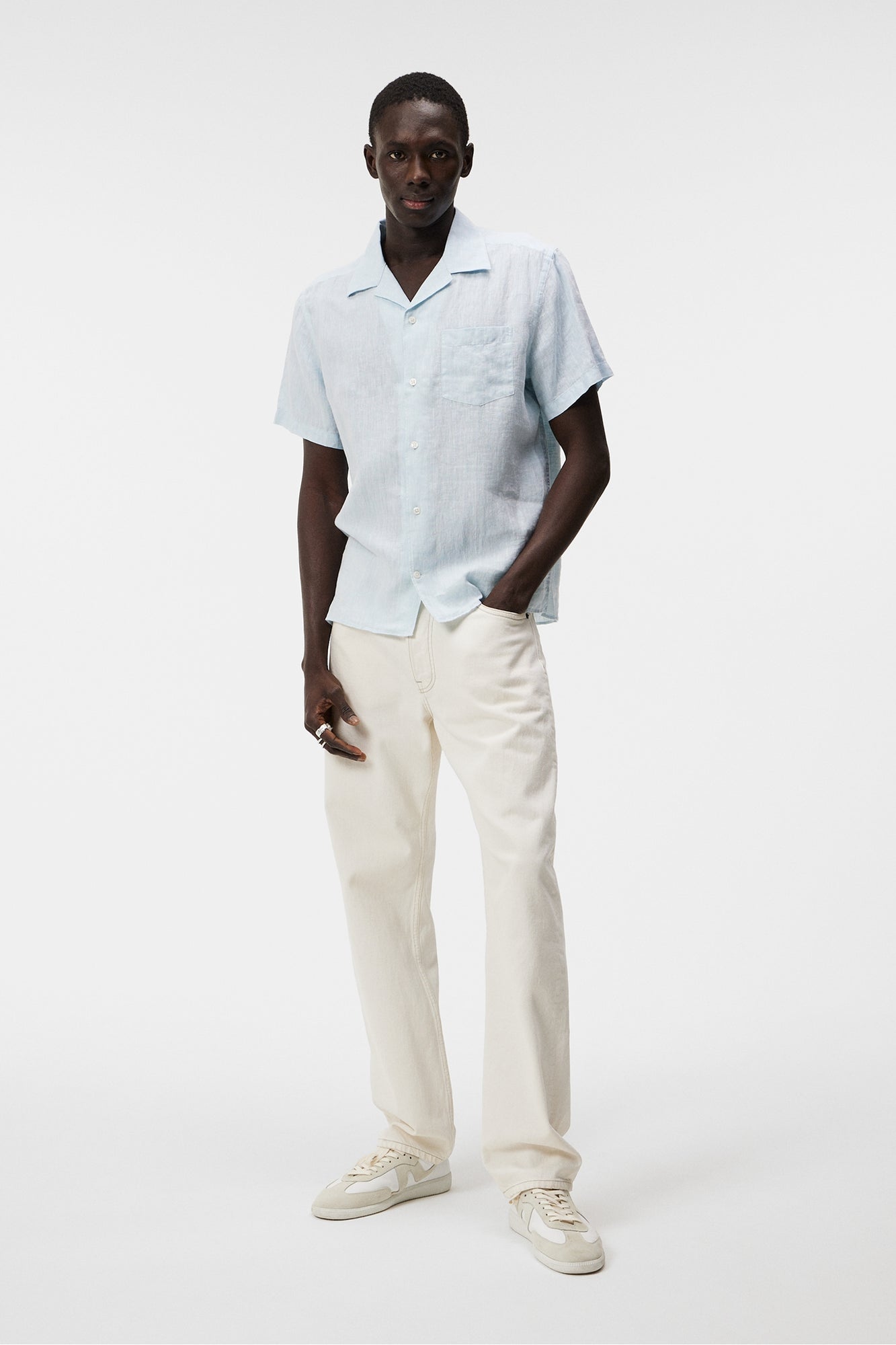 Men | Linen Melange SS Reg Shirt | Drea | Dream Blue