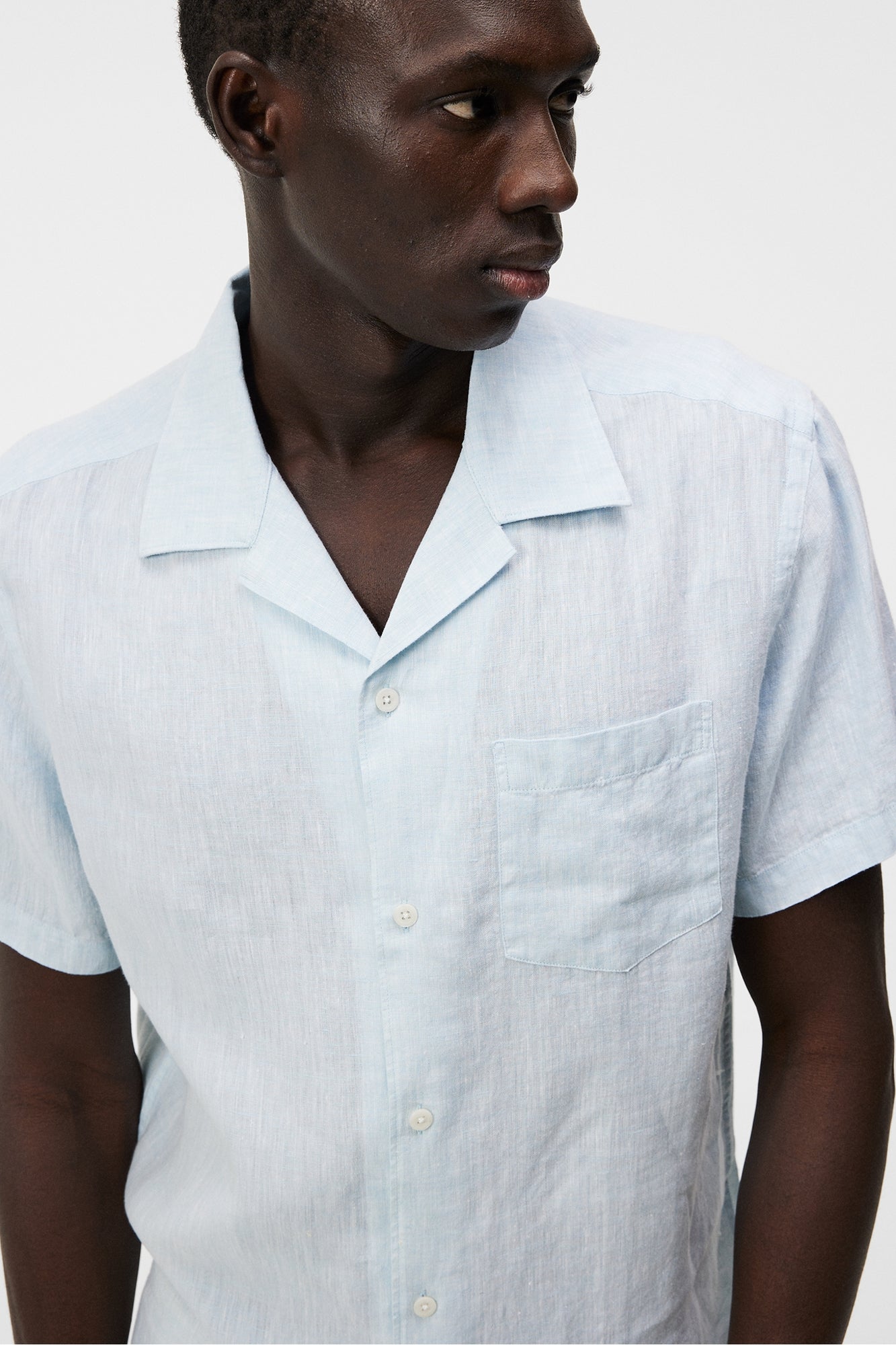 Men | Linen Melange SS Reg Shirt | Drea | Dream Blue
