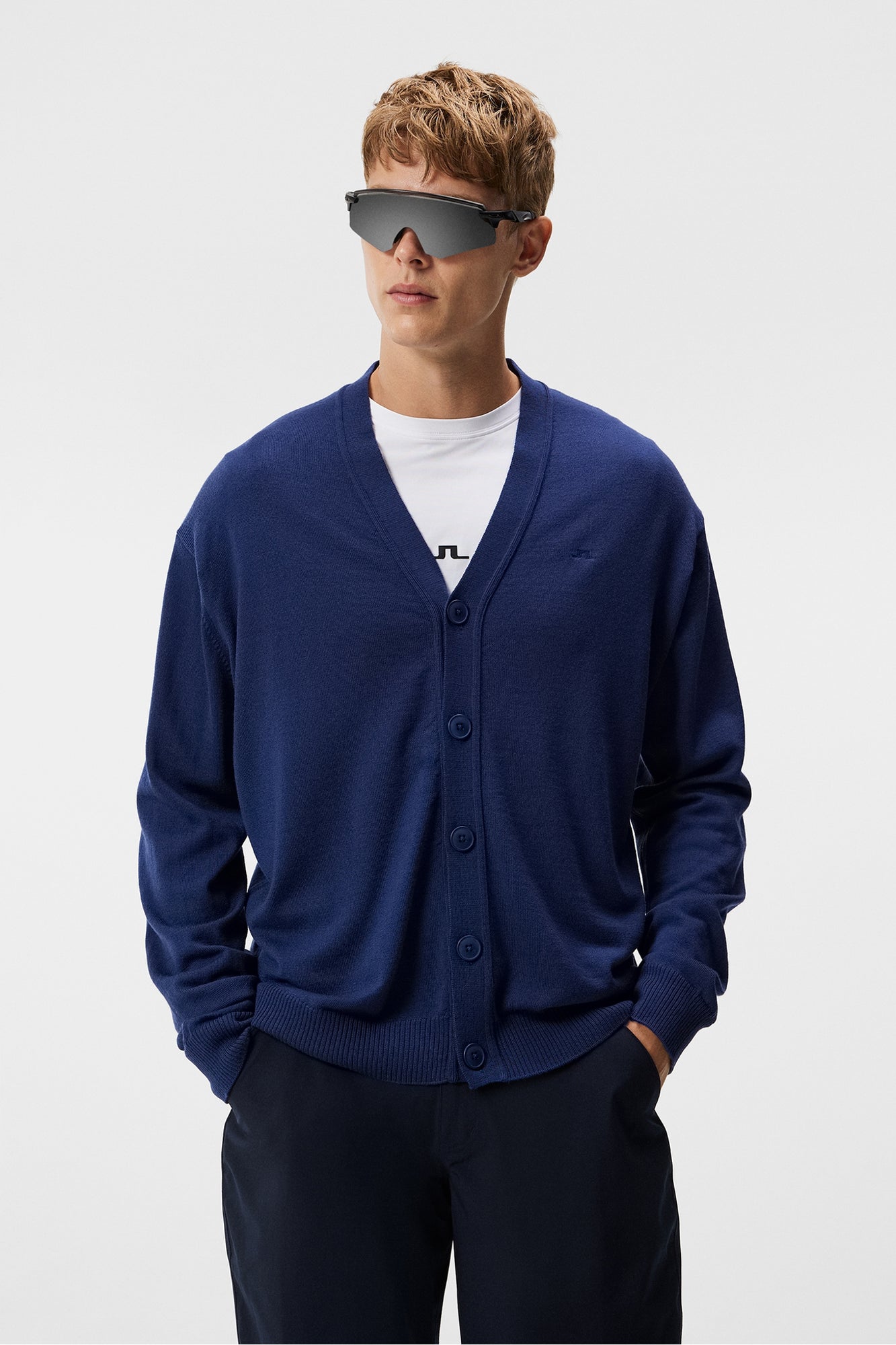 Men | Lucas Knitted Cardigan | Estate Blue