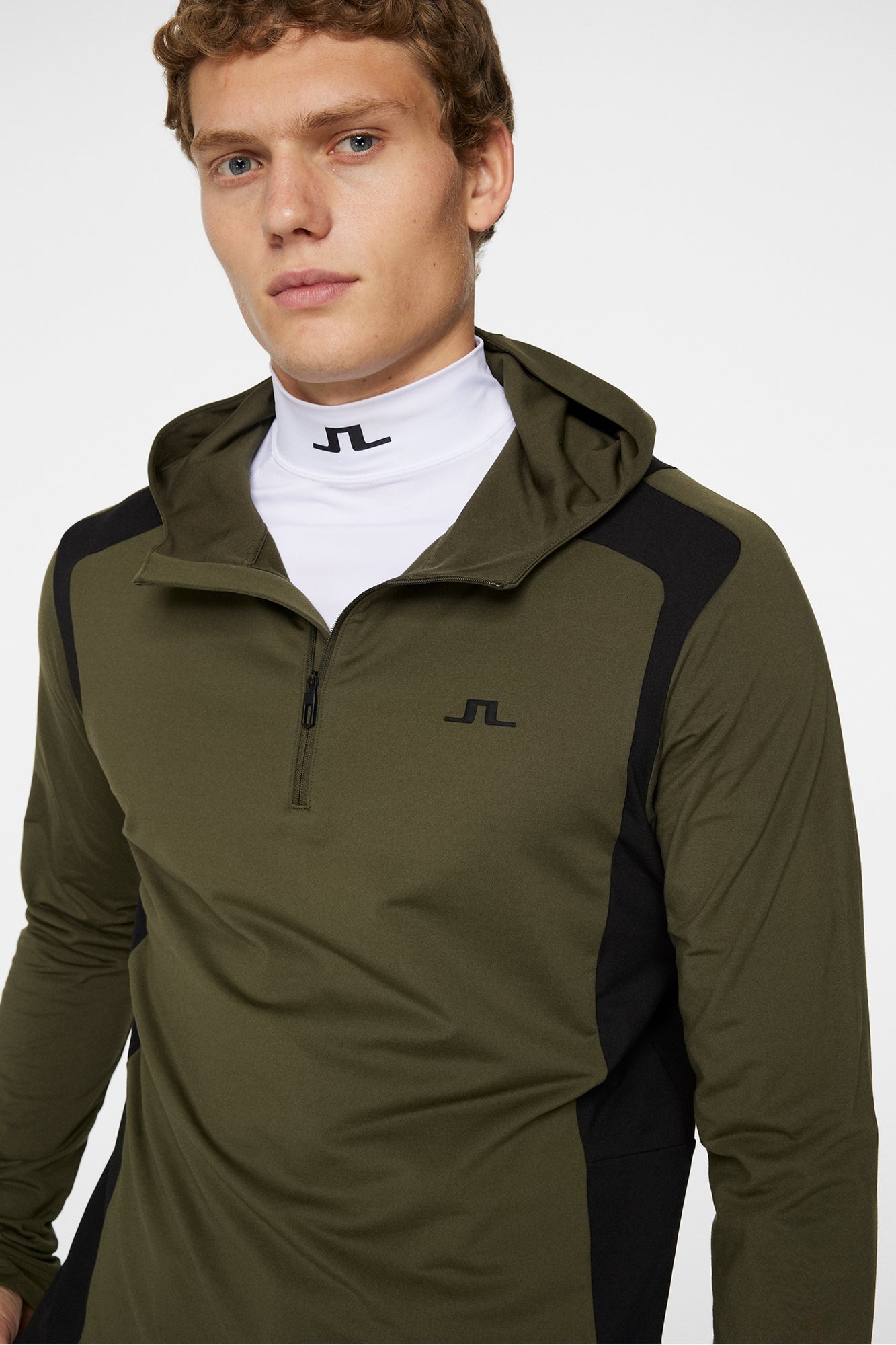 Men | Lukas Quarter Zip Hood | Forest Green