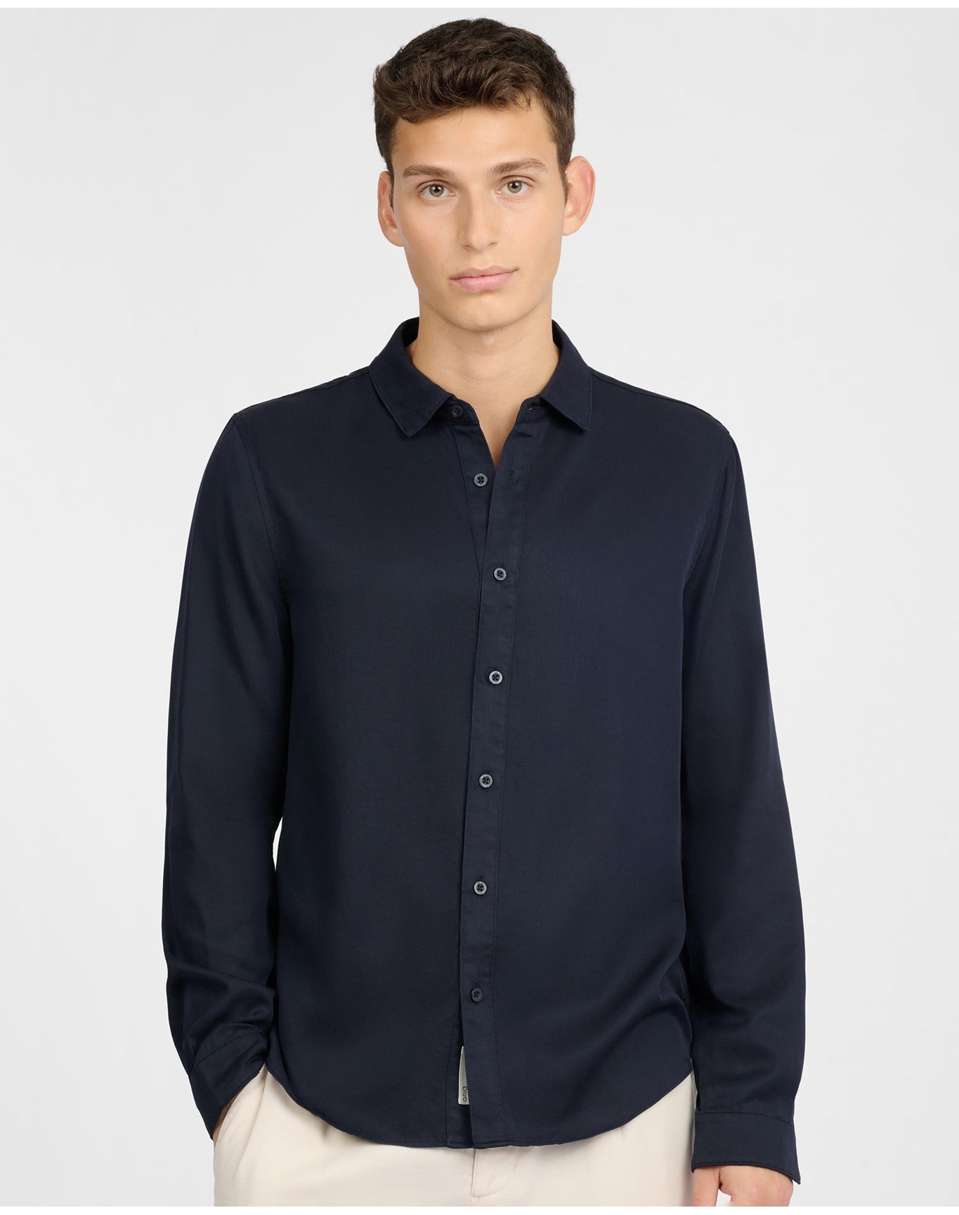 Men | Lyocell Long Sleeve Shirt | Midnight