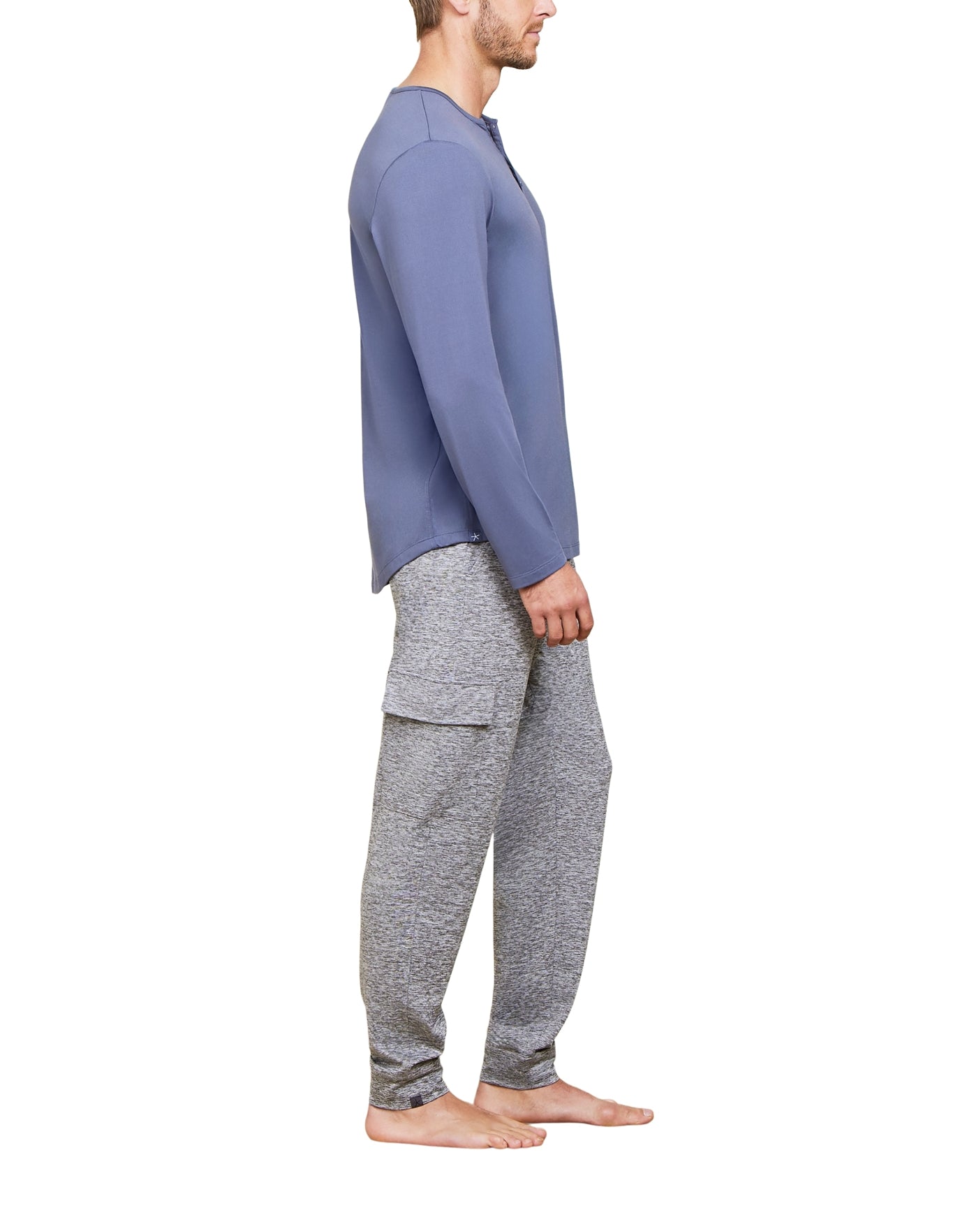 Men | MC Butterchic Long Sleeve Henley | Cosmic Blue