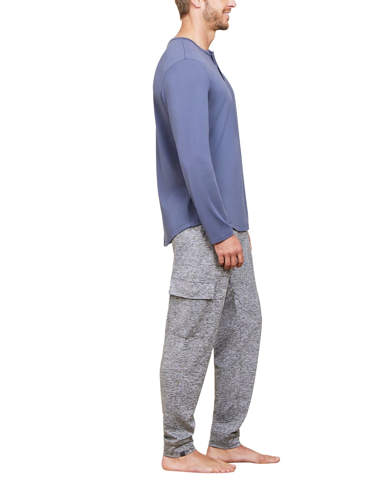 Men | MC Butterchic Long Sleeve Henley | Cosmic Blue