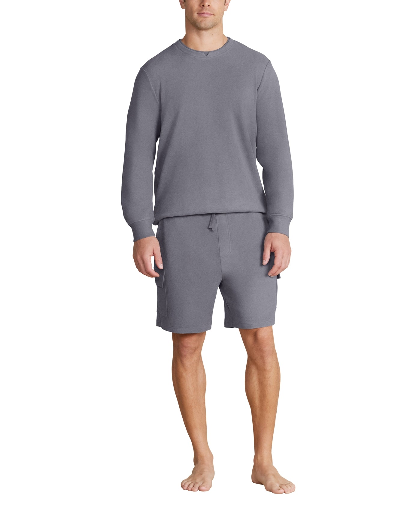 Men | MC s Brushed Fleece Split Neck Pullover | Coal