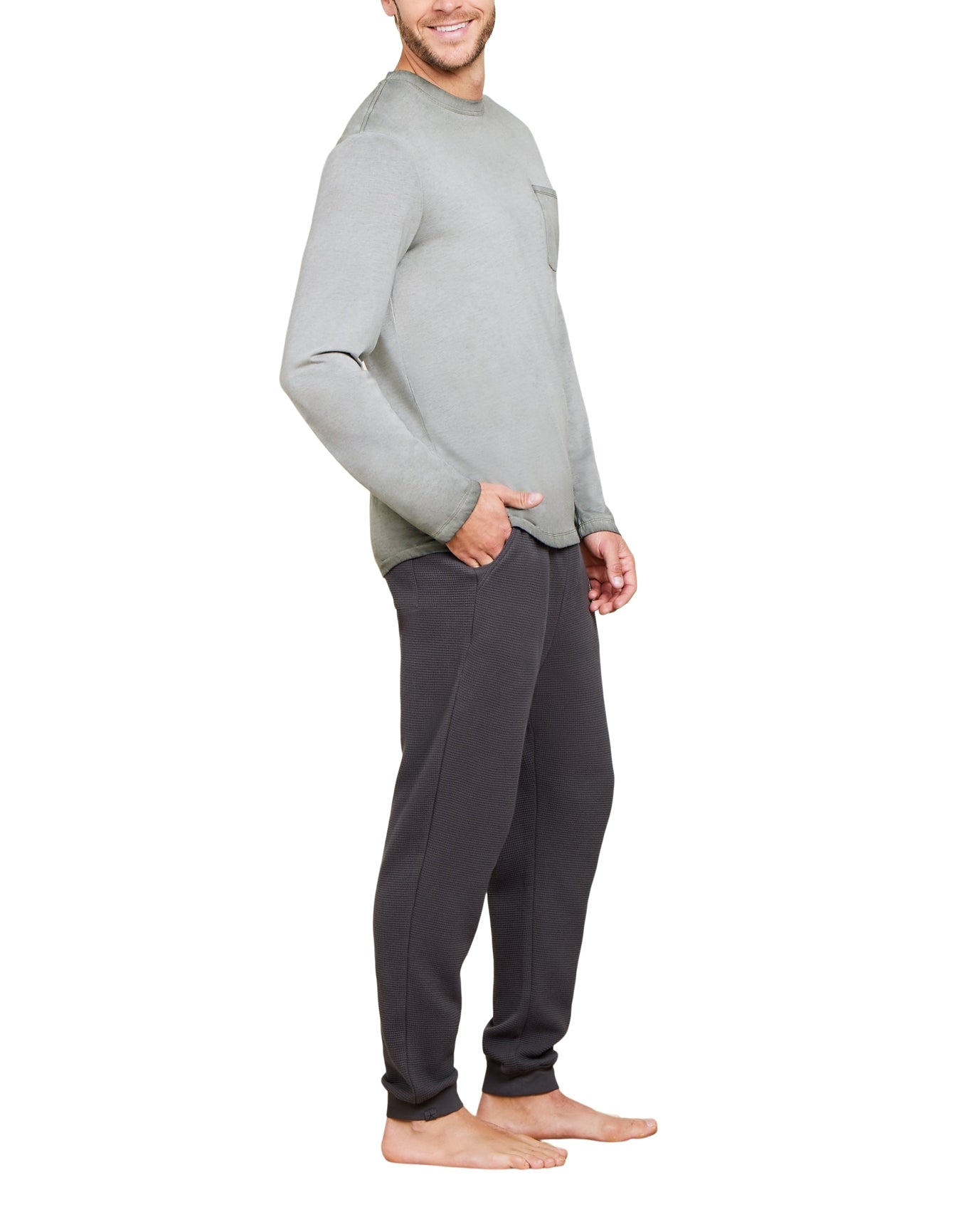 Men | MC s Triblend L/S Pocket Tee | Mineral Olive Branch