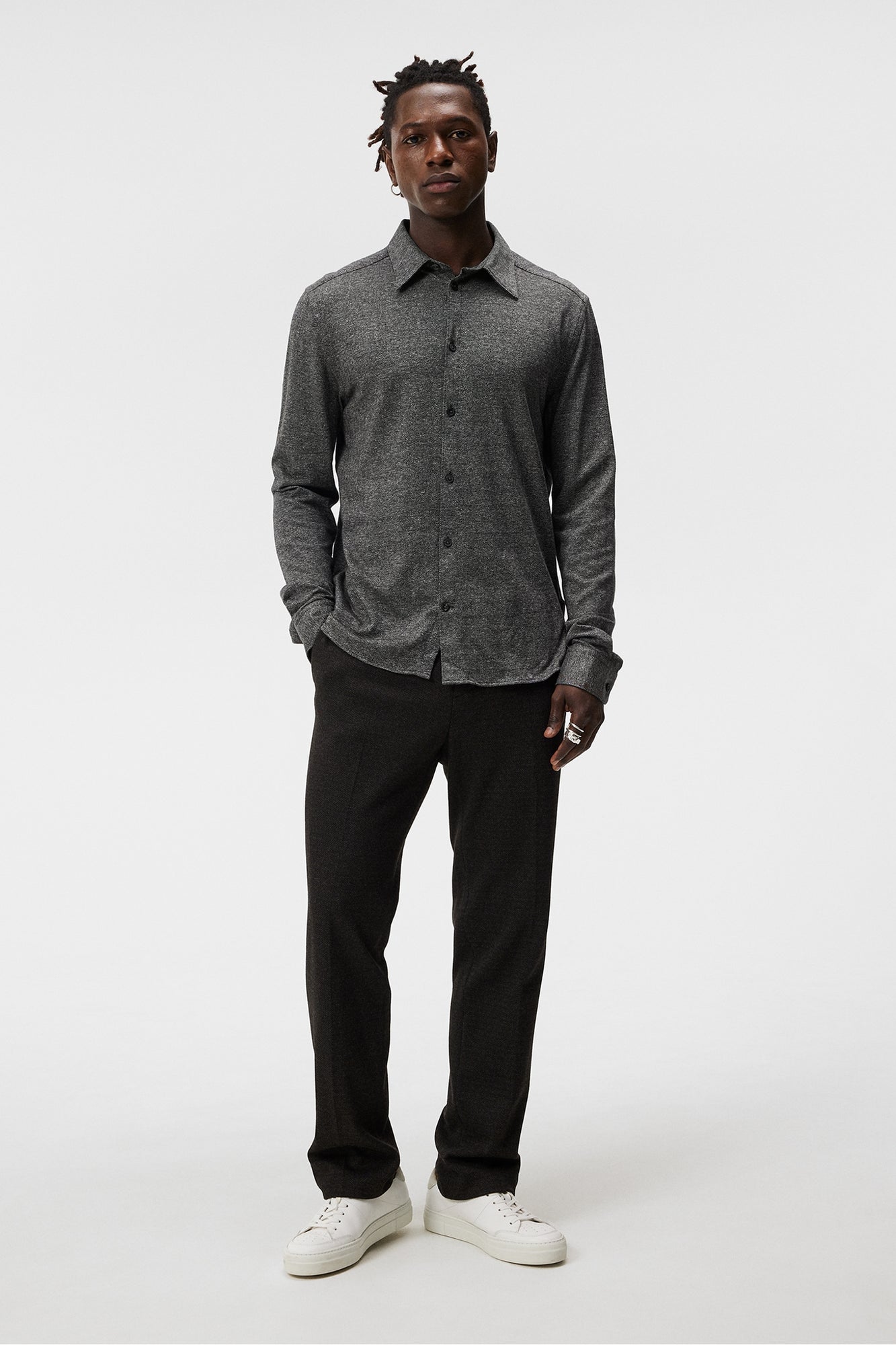 Men | Marlon Jersey Str Slishirt | Mid Grey Melange