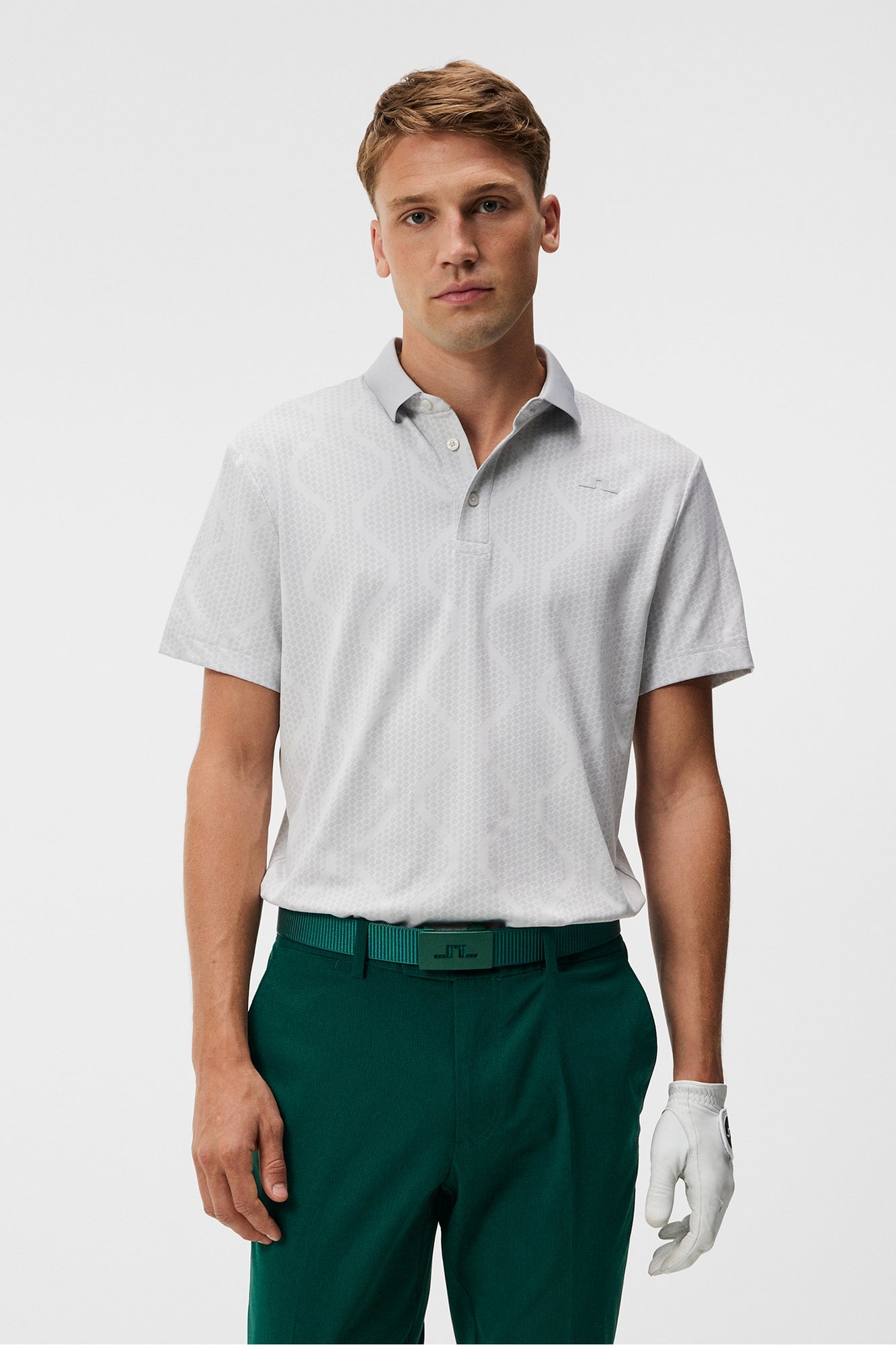 Men | Mat Jacquard Regular Fit Polo | Grey Melange