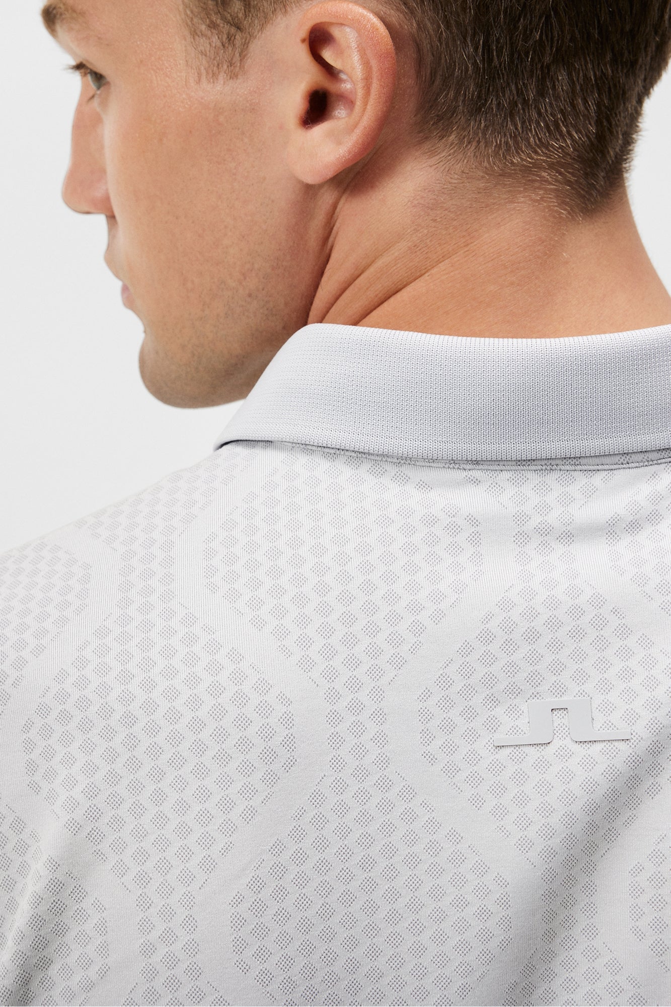 Men | Mat Jacquard Regular Fit Polo | Grey Melange