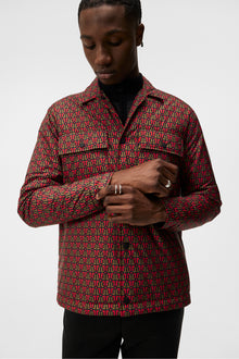 Men | Nile Padded Print Overshirt | Monk Geo Black
