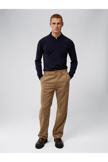 Men | Noel Light Merino Polo Shirt | JL Navy