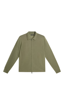 Men | Nyle Light Merino Zip Cardigan | Oil Green
