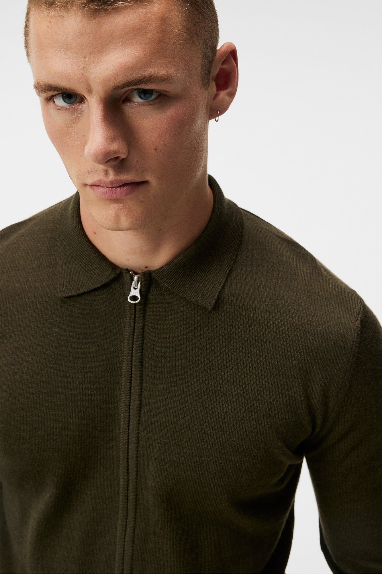 Men | Nyle Merino Zip Cardigann | Forest Green