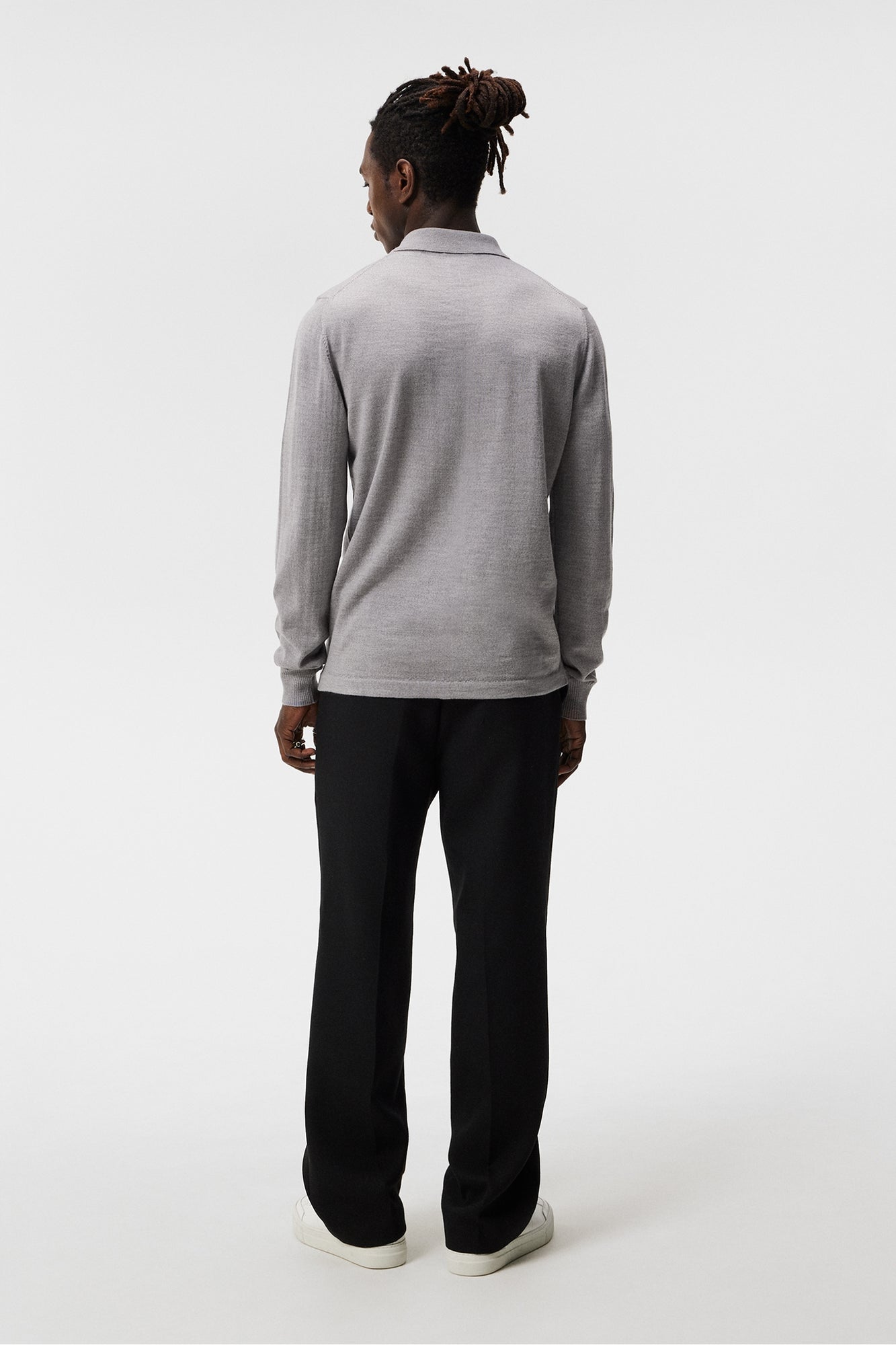 Men | Nyle Merino Zip Cardigann | Light Grey Melange