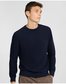 Men | Pique Crewneck Sweater | Midnight
