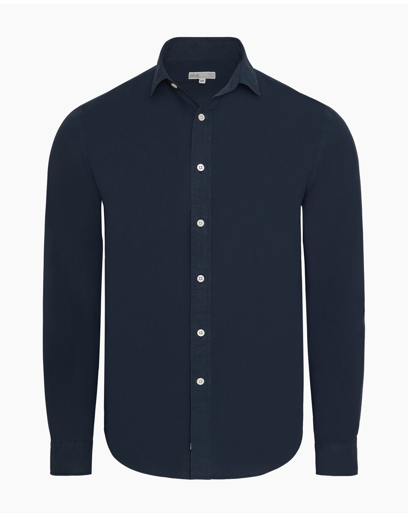 Men | Poplin Long Sleeve Button Down Shirt | Midnight