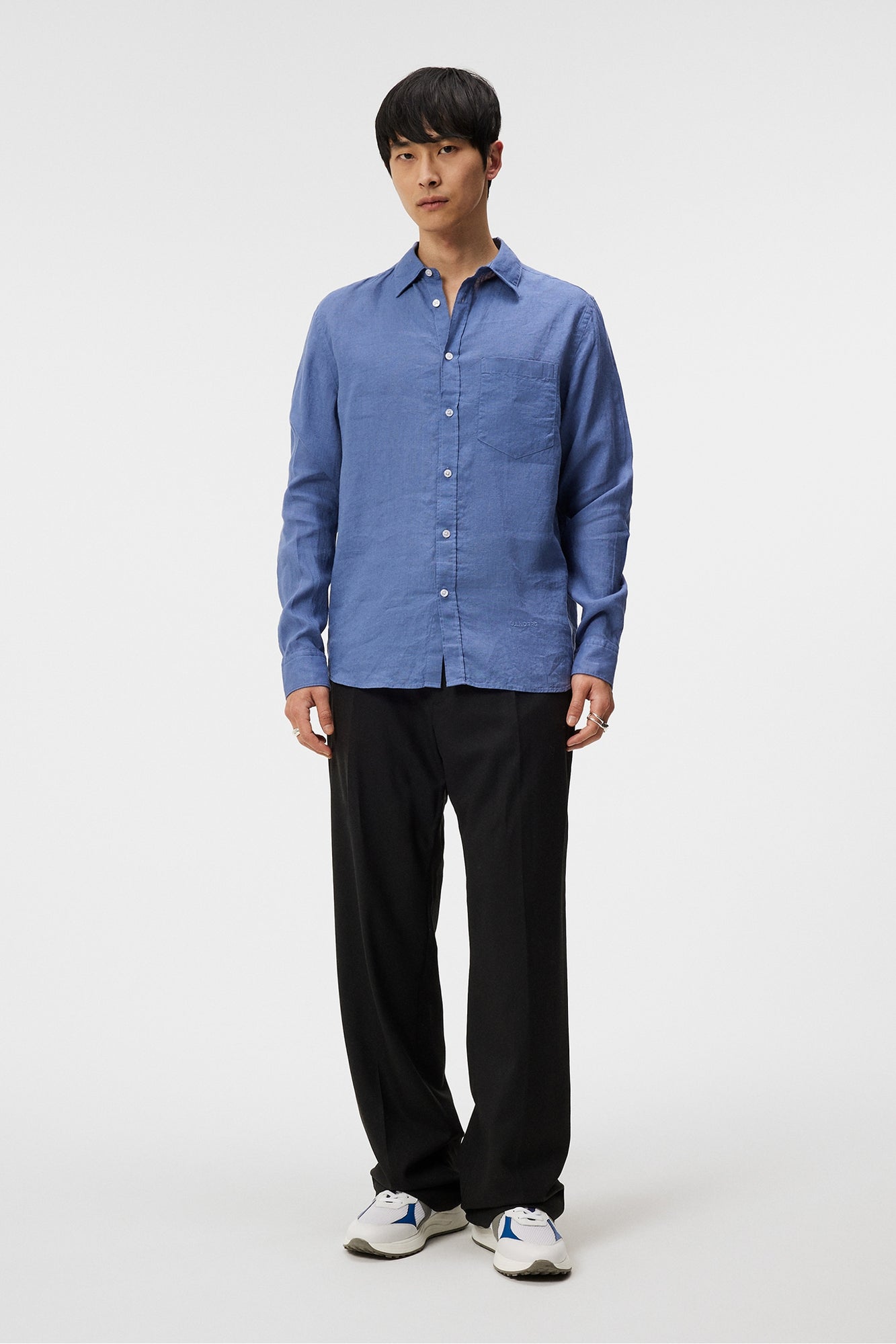 Men | Reg Ls Clean Linen Shirt | Bijou Blue