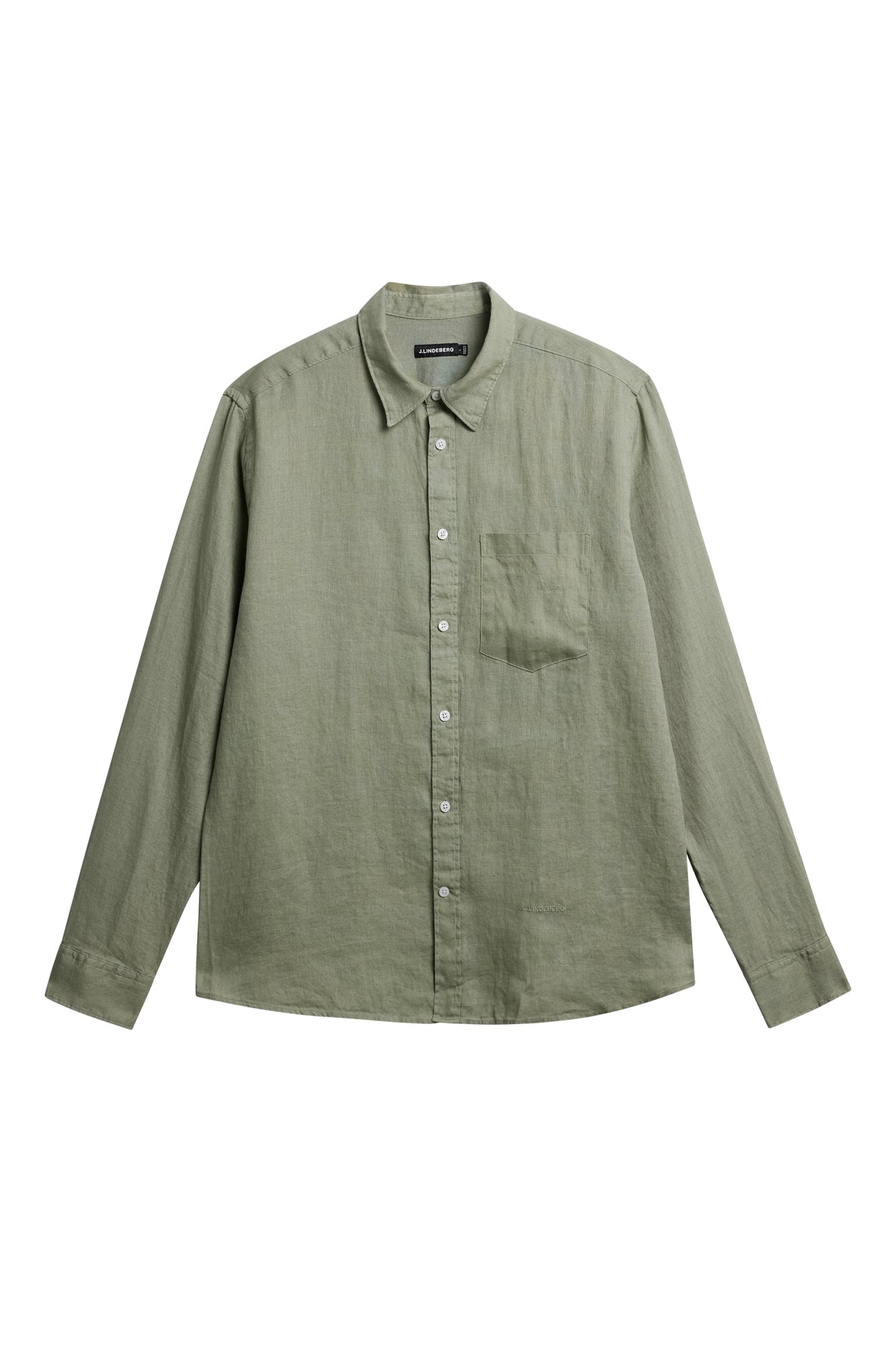 Men | Reg Ls Clean Linen Shirt | Oil Green